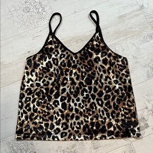 PINK Victoria's Secret Velvet Animal Print Sleepwear Tank Top Medium